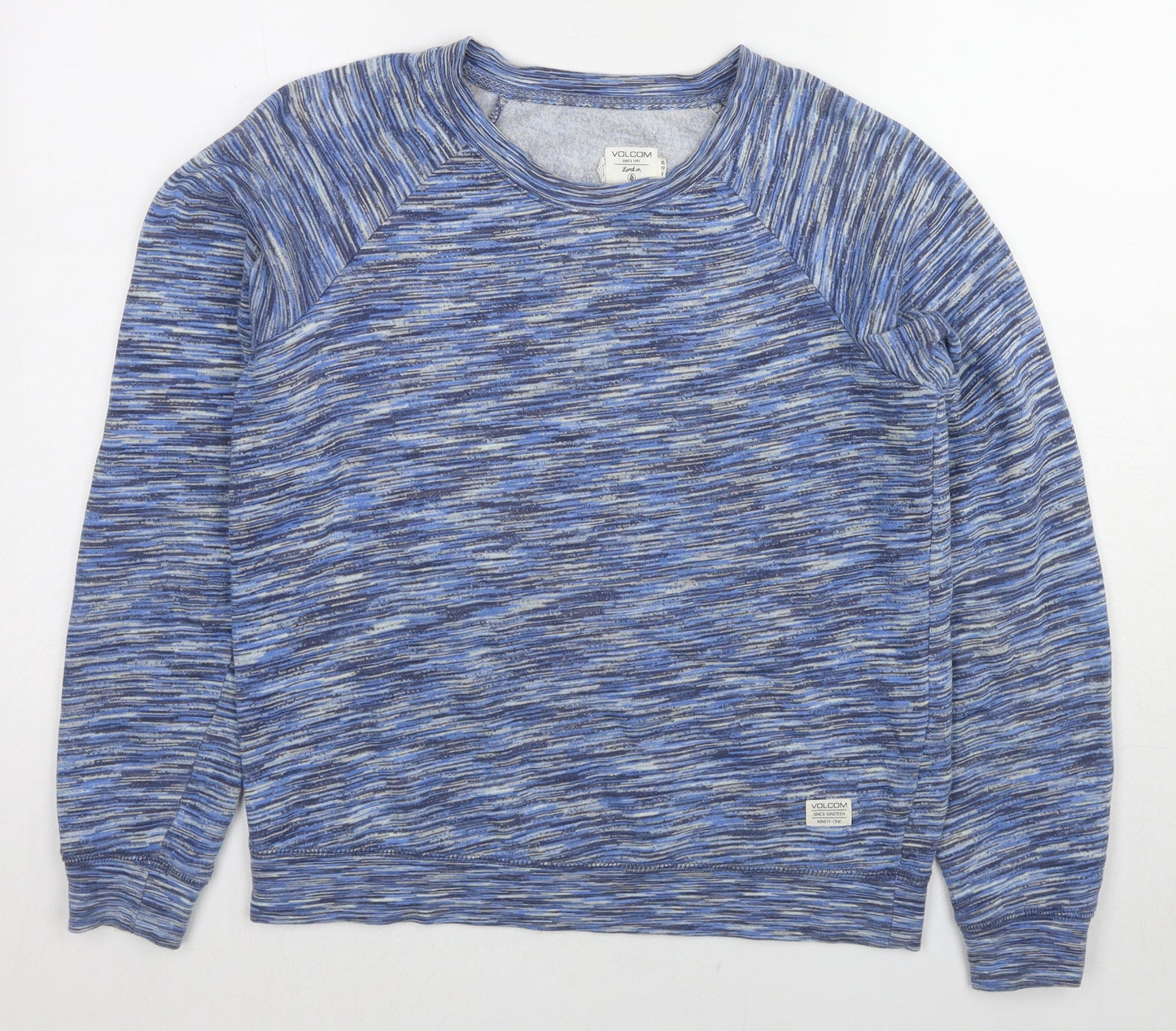 Valcom Womens Blue Geometric Cotton Pullover Sweatshirt Size 8 Pullover