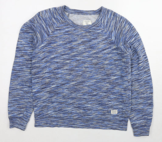 Valcom Womens Blue Geometric Cotton Pullover Sweatshirt Size 8 Pullover