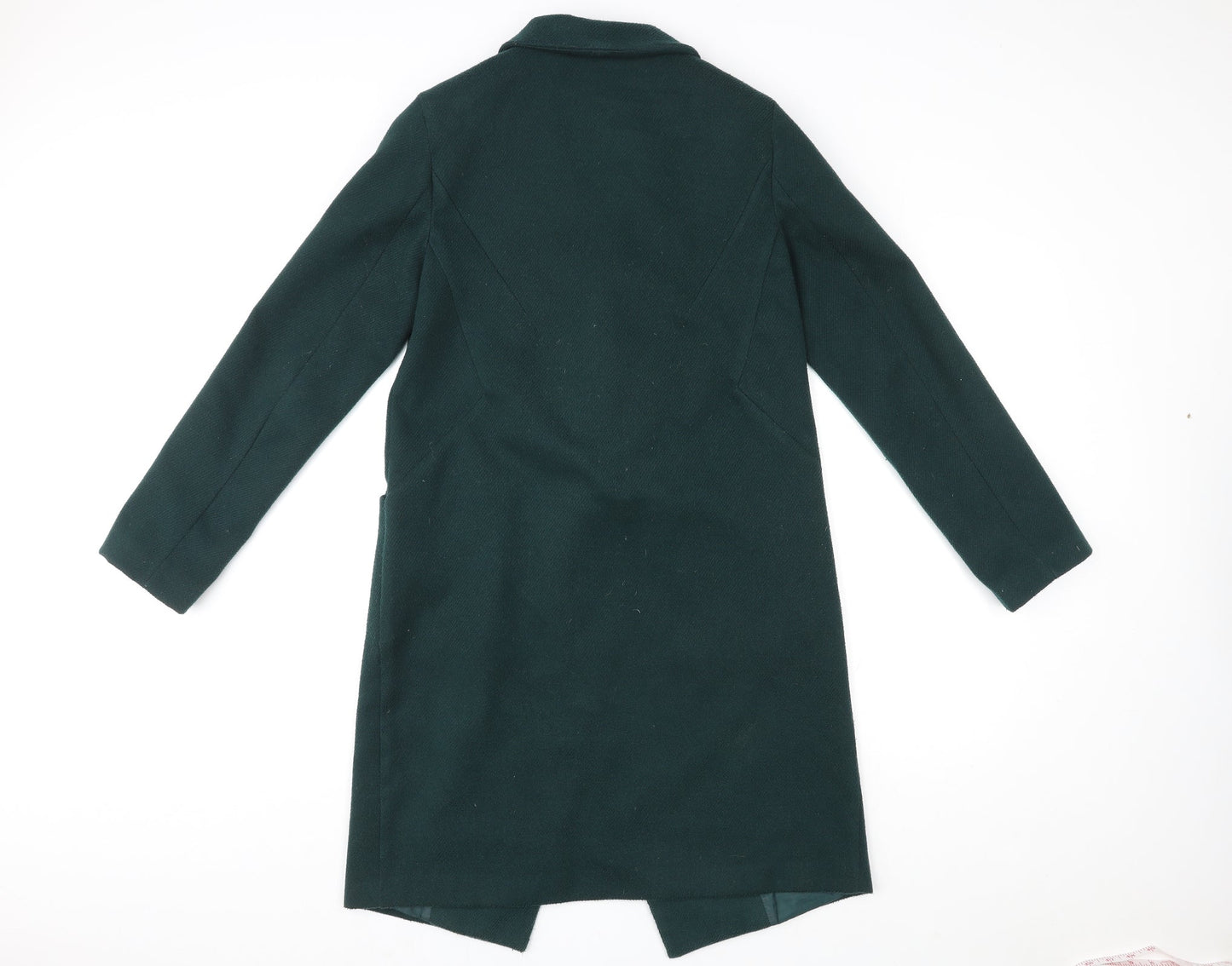 Oasis Womens Green Overcoat Coat Size S Button