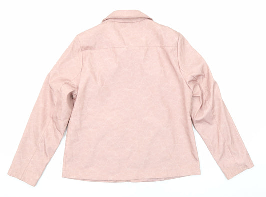 Bonmarché Womens Pink Geometric Jacket Size 10 Zip