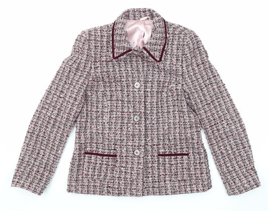 Berkertex Womens Multicoloured Jacket Blazer Size 12 Button