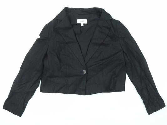 Marks and Spencer Womens Black Jacket Blazer Size 14 Button
