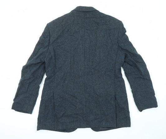 Marks and Spencer Mens Blue Wool Jacket Suit Jacket Size 42 Regular