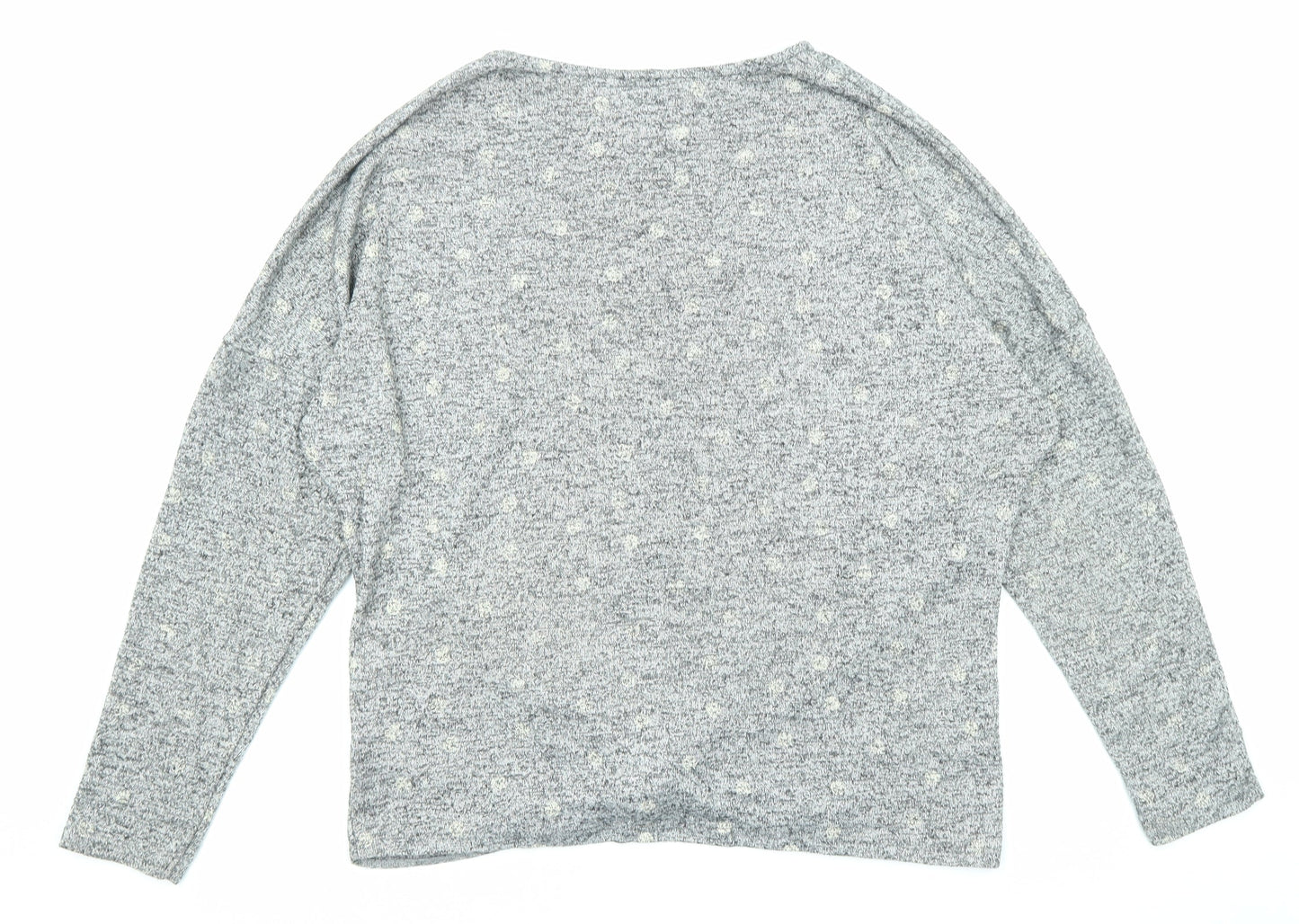 Dorothy Perkins Womens Grey Geometric Polyester Basic Blouse Size M Round Neck - Twist Detail