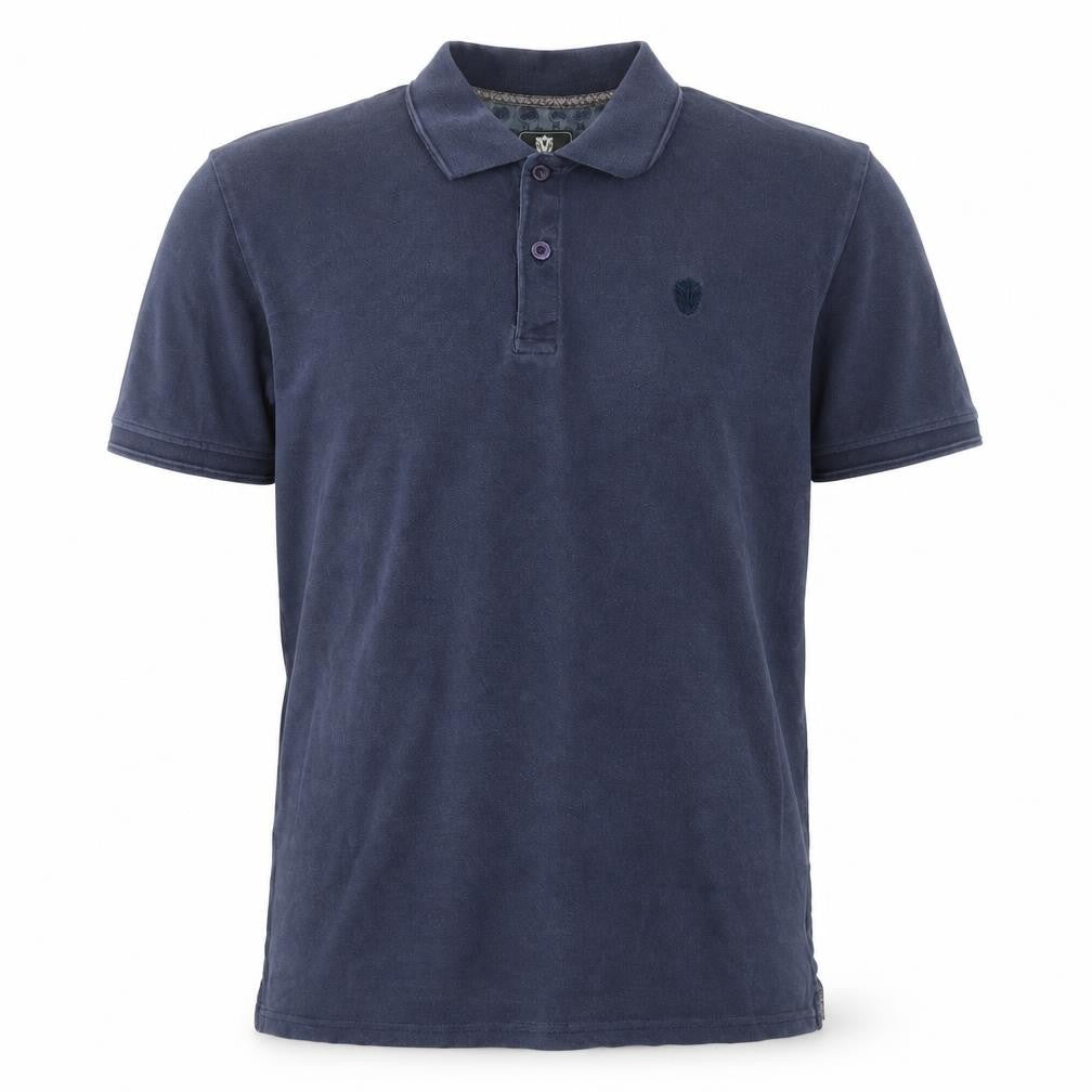 Steel & Jelly Mens Blue Cotton Polo Size M Collared Button