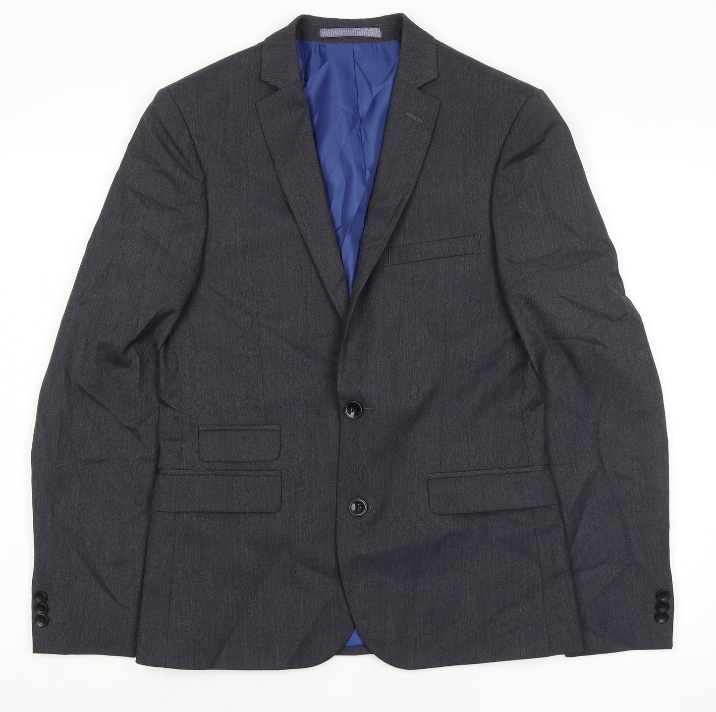Marks and Spencer Mens Grey Polyester Jacket Suit Jacket Size 38 Regular