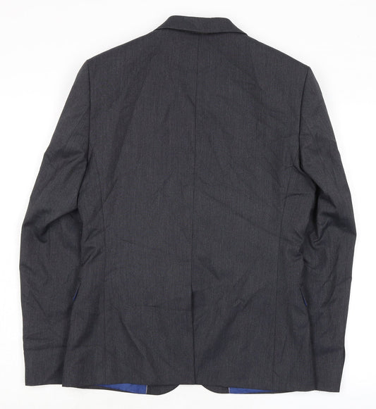 Marks and Spencer Mens Grey Polyester Jacket Suit Jacket Size 38 Regular