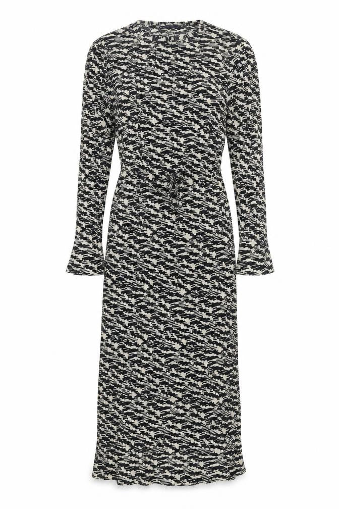 Marks and Spencer Womens Black Geometric Polyester Maxi Size 6 Round Neck Pullover