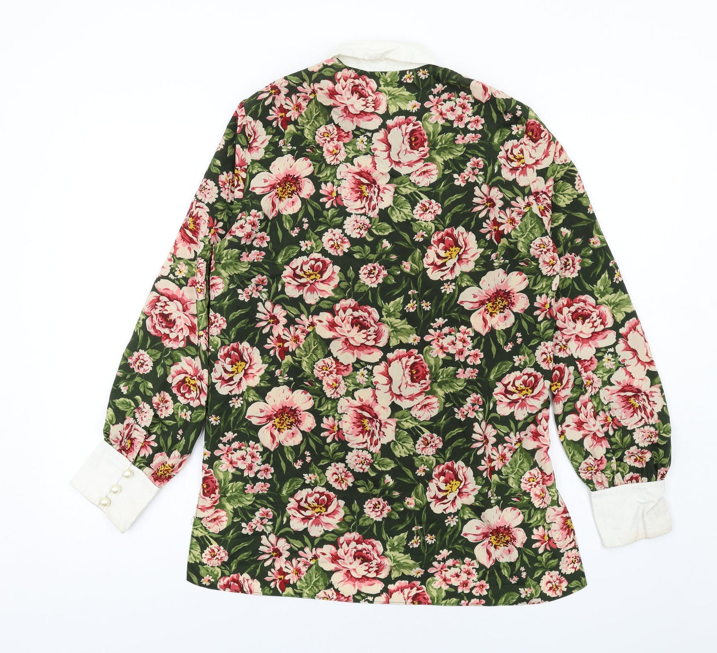 Zara Womens Multicoloured Floral Polyester Basic Button-Up Size S Collared