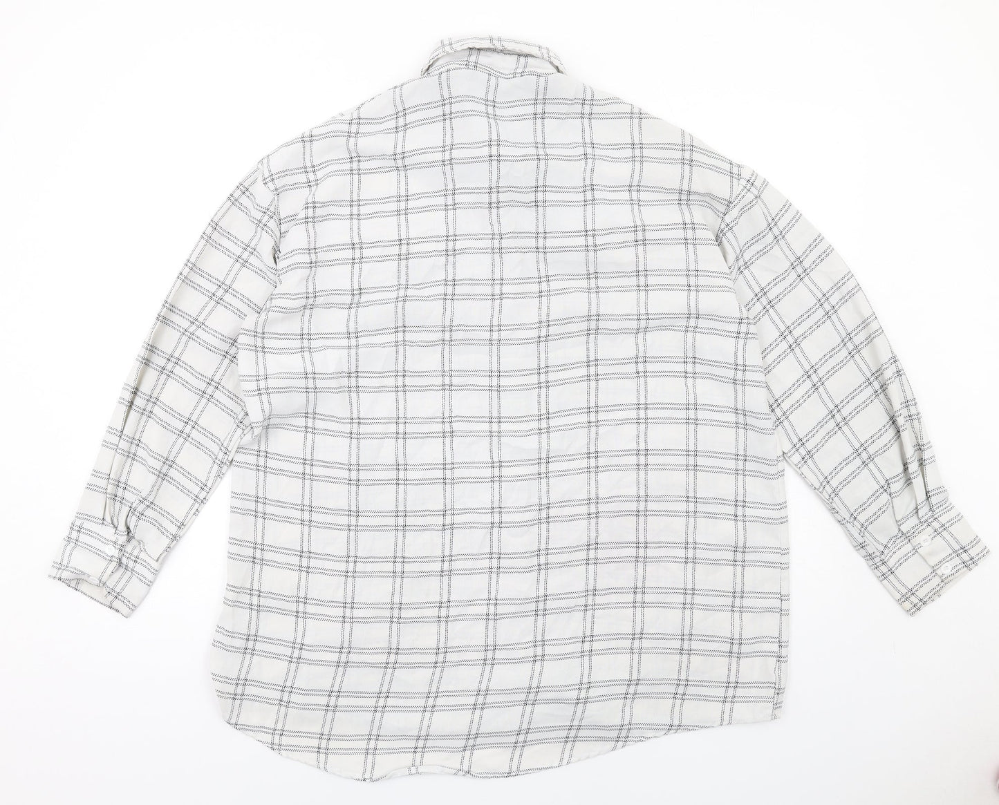 PRETTYLITTLETHING Womens White Check Polyester Basic Button-Up Size 10 Collared