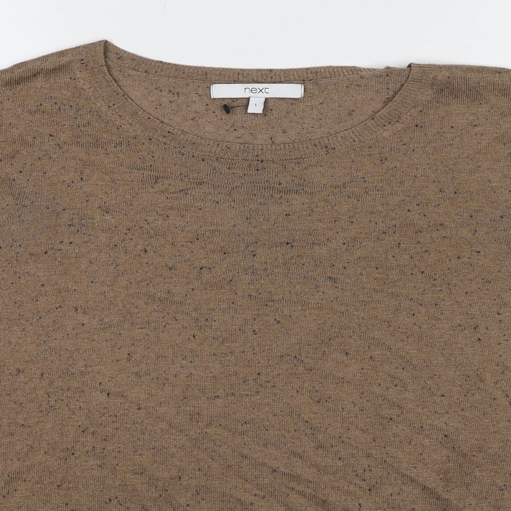 NEXT Womens Brown Round Neck Polyester Pullover Jumper Size L