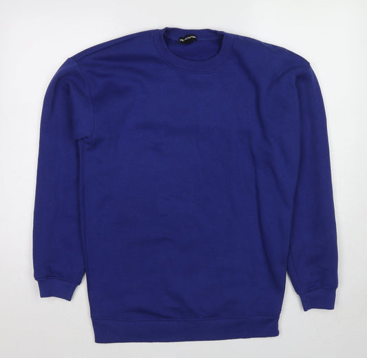 PRETTYLITTLETHING Womens Blue Cotton Pullover Sweatshirt Size S