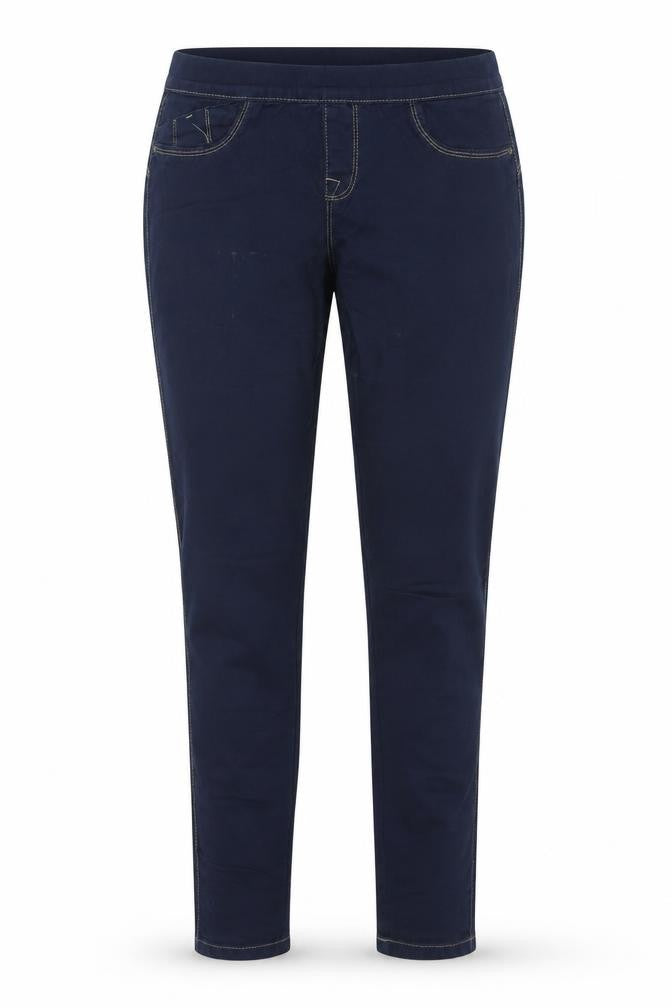 Front view of Denim & Co. women’s blue cotton jegging jeans, size UK 10, 31-inch leg regular