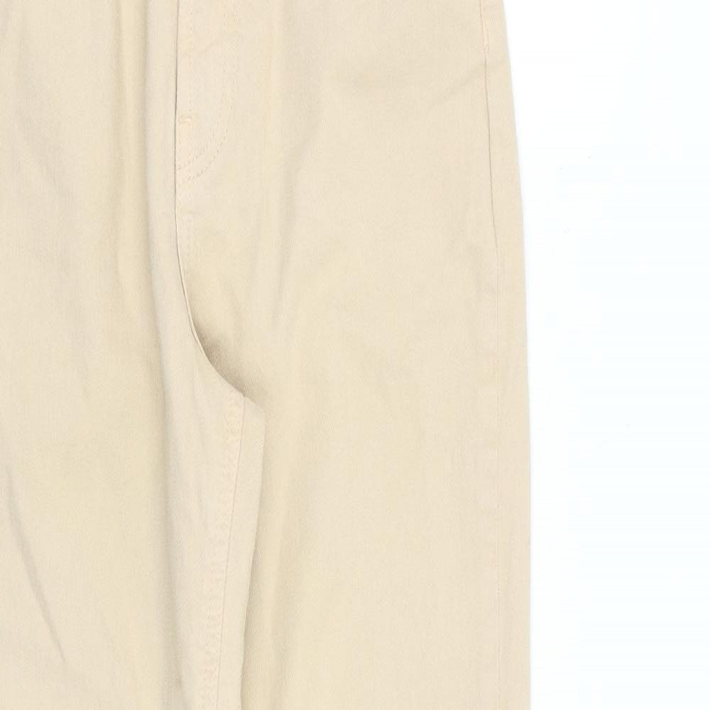 Pieces Womens Beige Cotton Tapered Jeans Size S L28 in Regular Zip