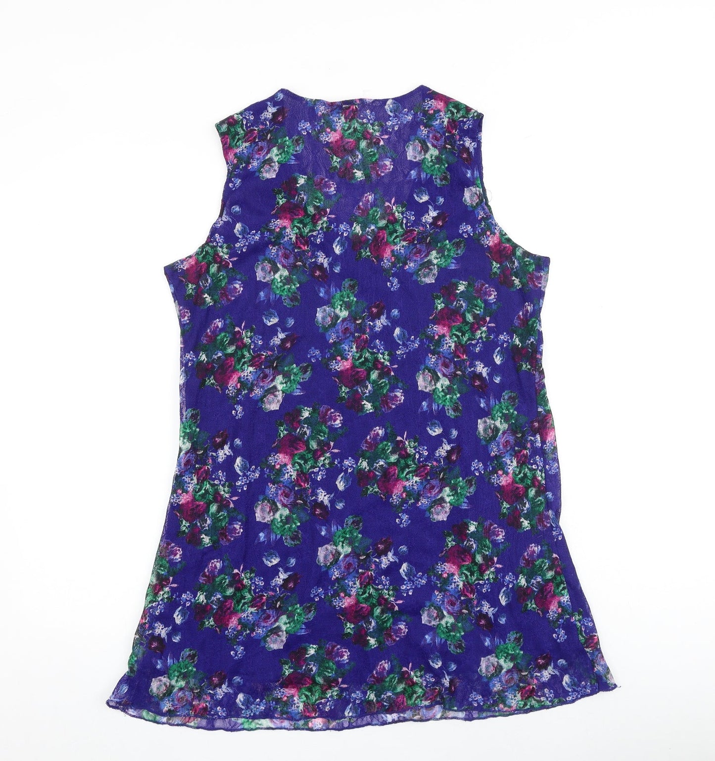 Michele Hope Womens Multicoloured Floral Polyester Basic Tank Size 14 Round Neck