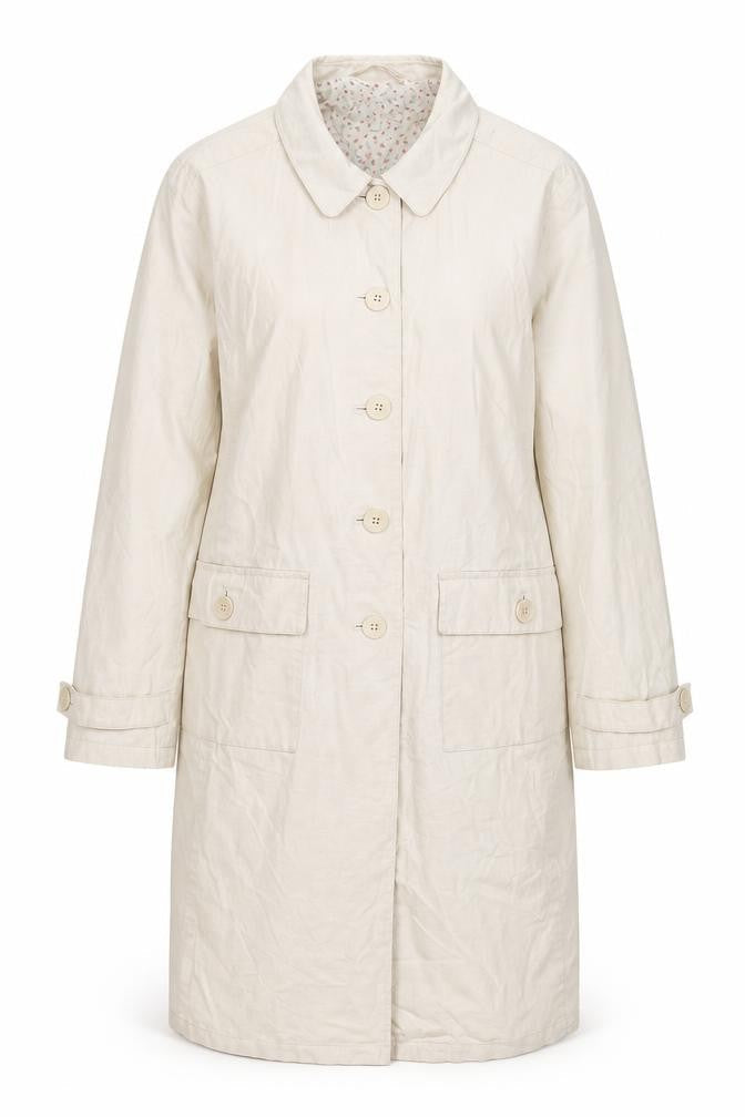 JFW Womens Beige Rain Coat Coat Size 10 Button