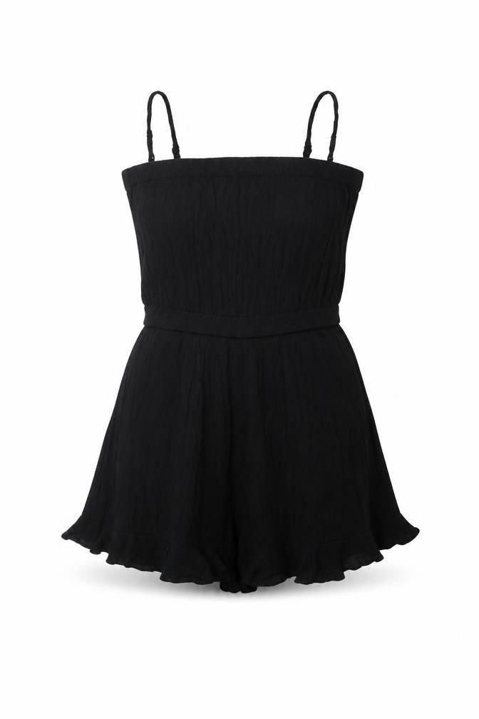 ASOS Womens Black Viscose Playsuit One-Piece Size 8 L3 in Pullover