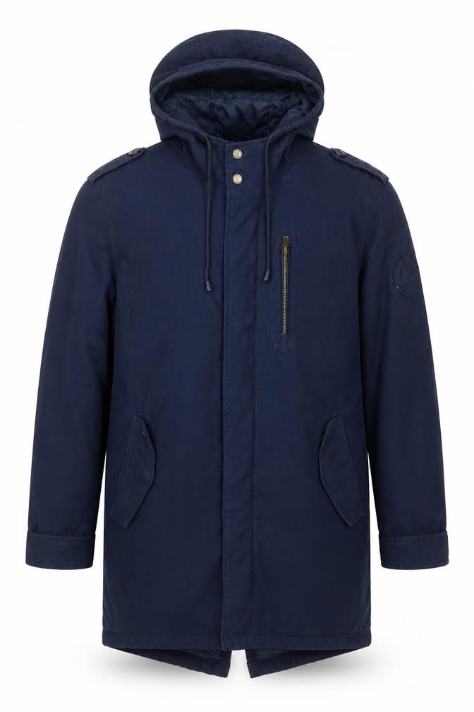 Cotton Traders Mens Blue Windbreaker Coat Size M Zip