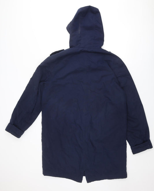 Cotton Traders Mens Blue Windbreaker Coat Size M Zip
