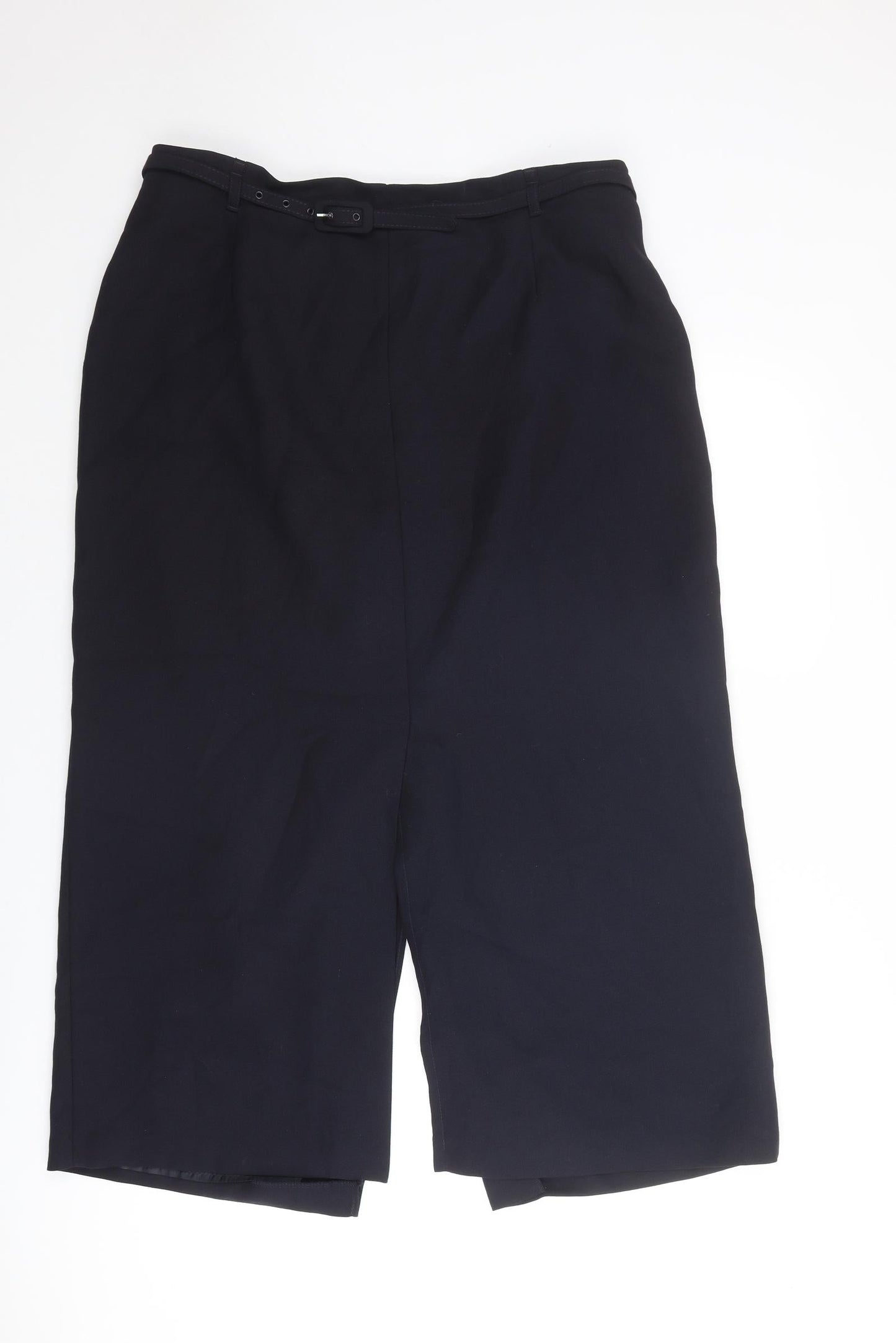 St Michael Womens Blue Polyester A-Line Skirt Size 20 Zip - Belt included