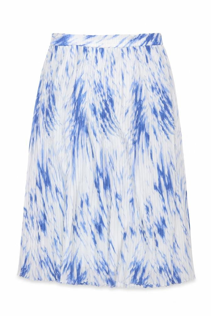 Kaleidoscope Womens Blue Geometric Polyester Pleated Skirt Size 14