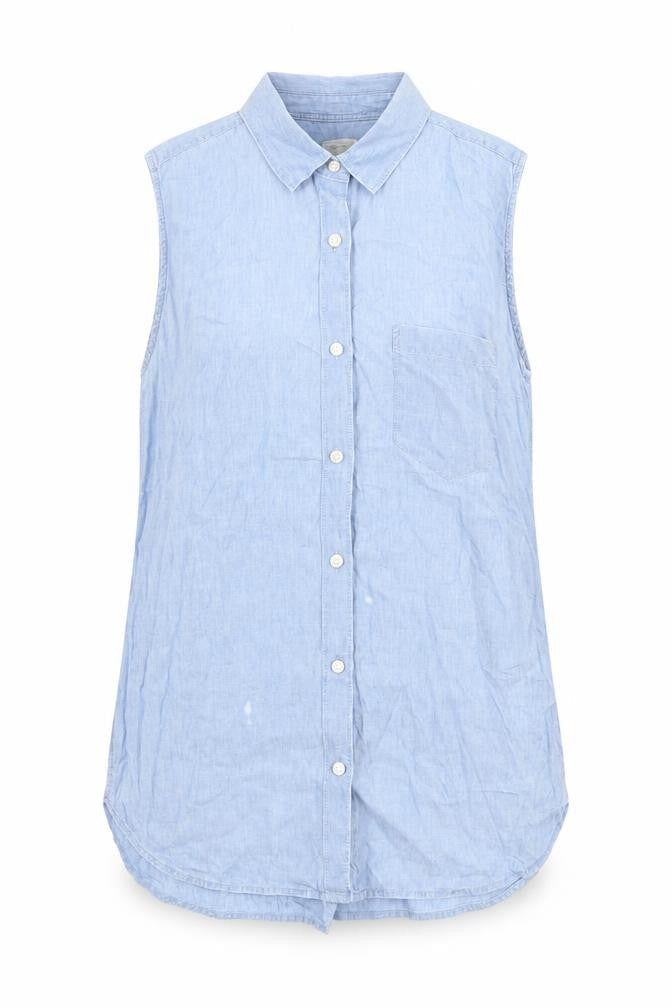 Womens UK Size S Gap Blue 100% Cotton Button-Up
