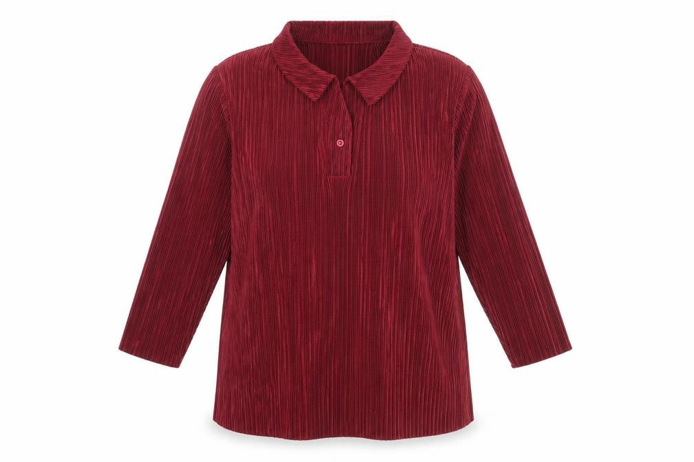 Amber Womens Red Polyester Basic T-Shirt Size 22 Collared