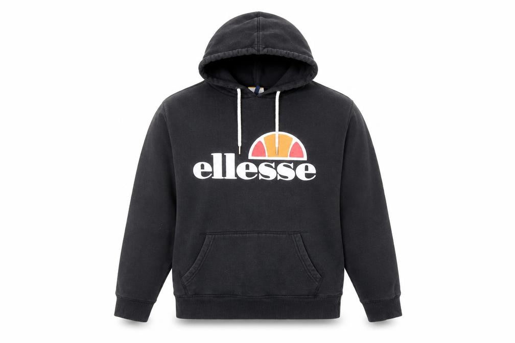 Ellesse Womens Black Cotton Pullover Hoodie Size S Pullover - Ellesse Logo Drawstring Pocket