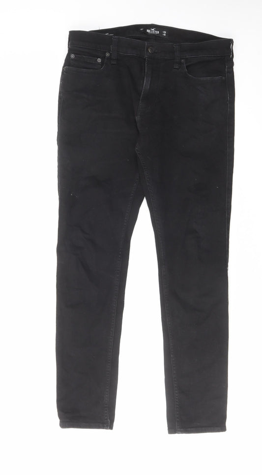 Hollister Mens Black Cotton Skinny Jeans Size 33 in L32 in Regular Zip