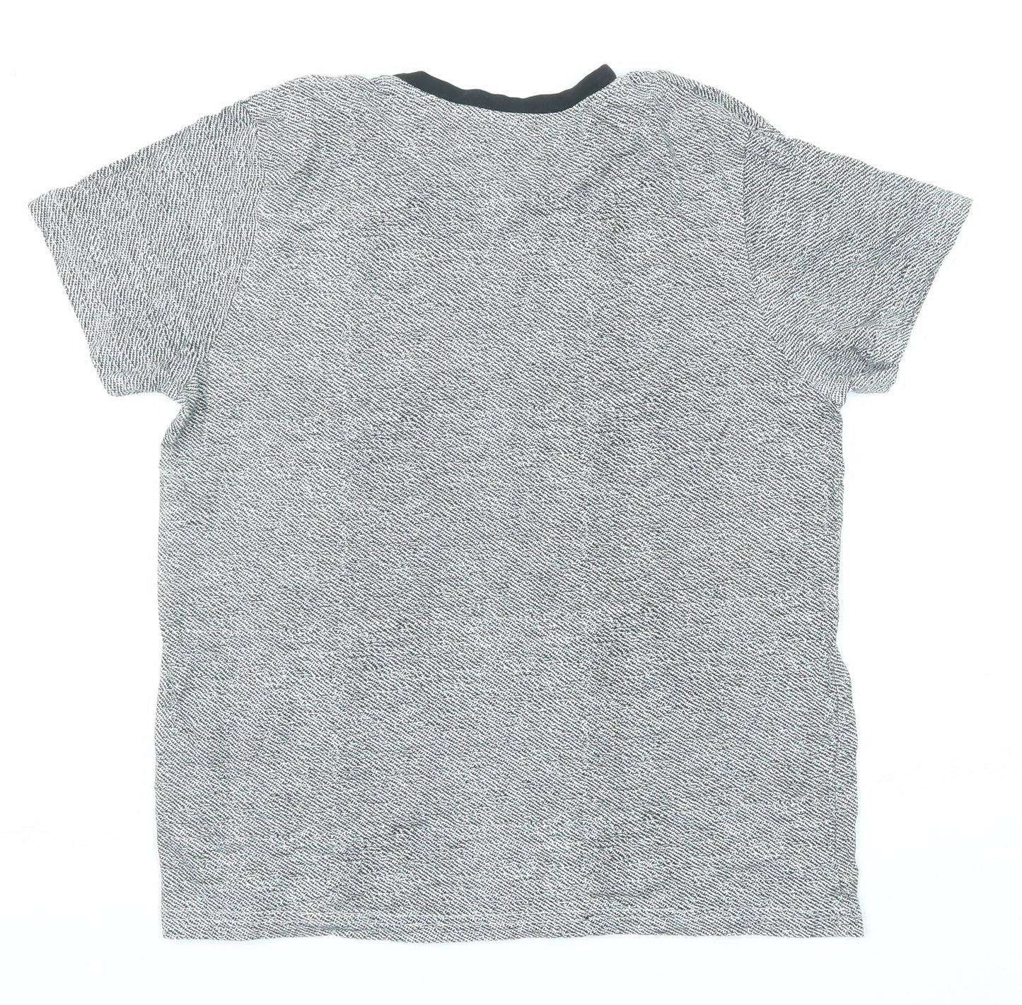 Lee Cooper Boys Grey Cotton Basic T-Shirt Size 13 Years Crew Neck Pullover