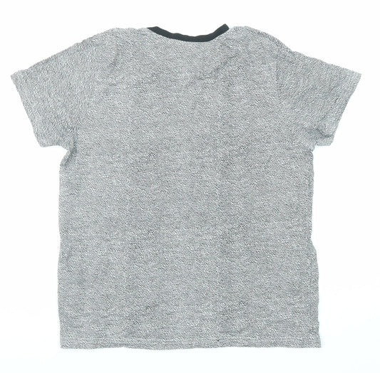 Lee Cooper Boys Grey Cotton Basic T-Shirt Size 13 Years Crew Neck Pullover