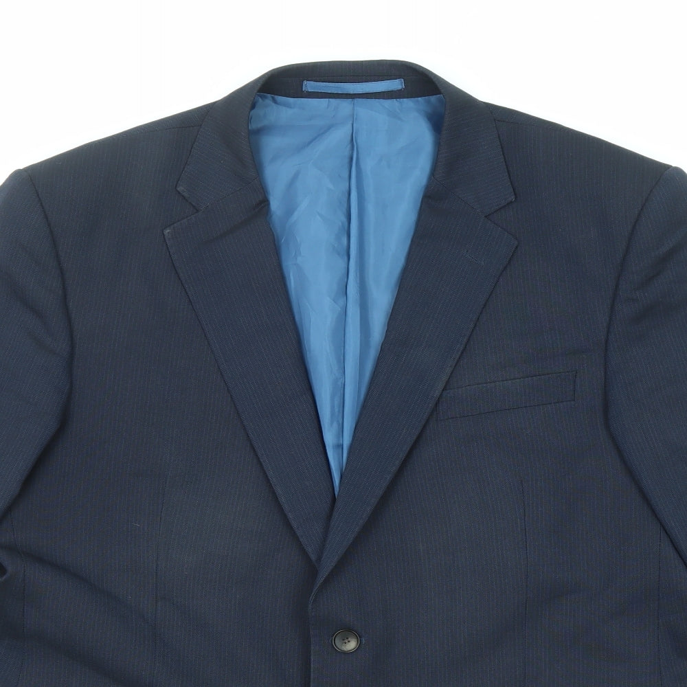 Marks and Spencer Mens Blue Polyester Jacket Suit Jacket Size 44 Regular