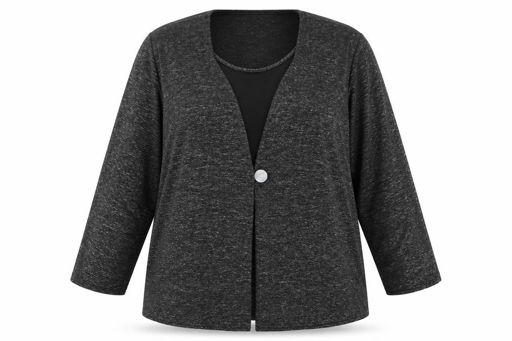 Womens UK Size 22 BASSINI Black Polyester Blouse