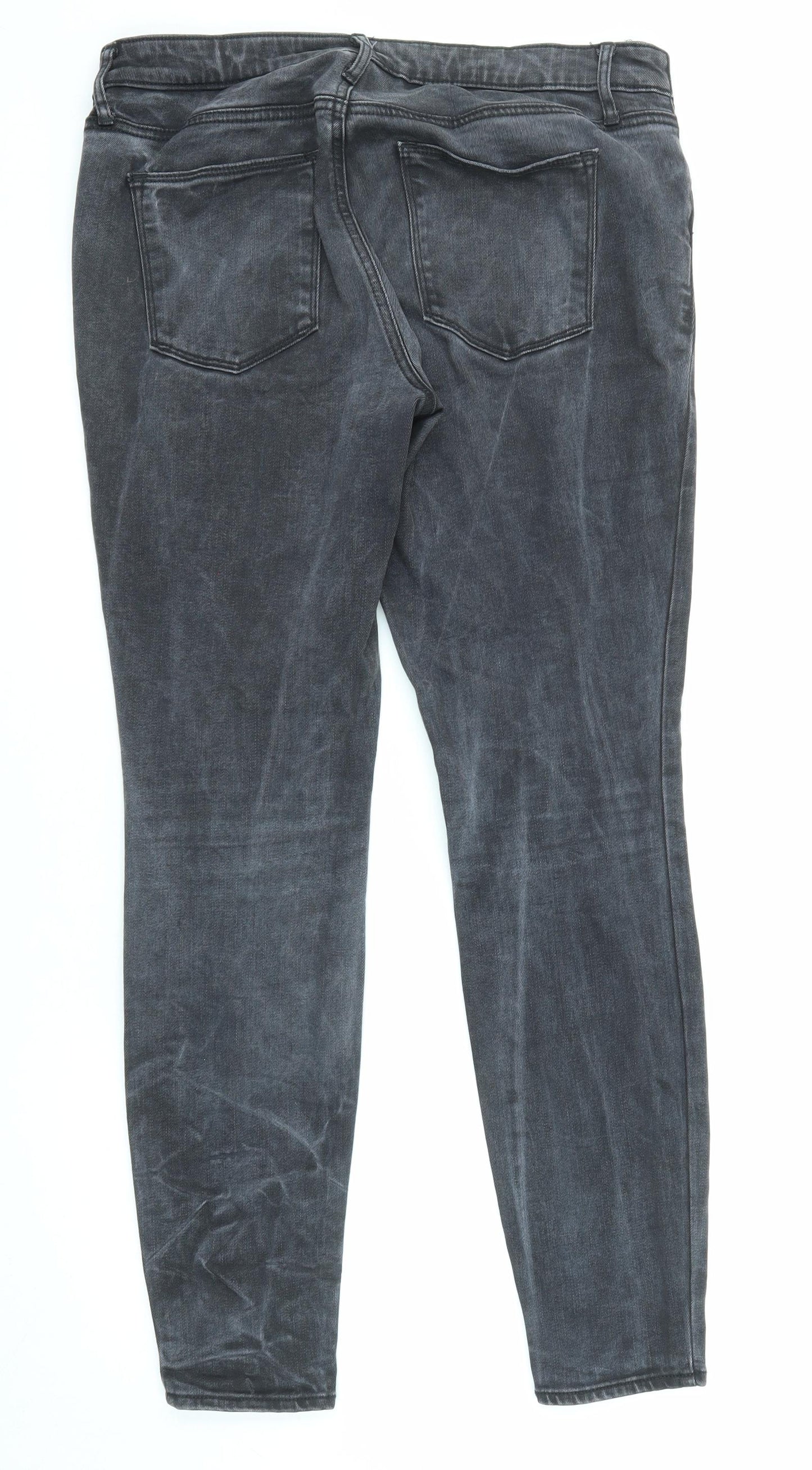 Gap Womens Grey Polyester Skinny Jeans Size 32 in L30 in Regular Button - Tie Dye Effect