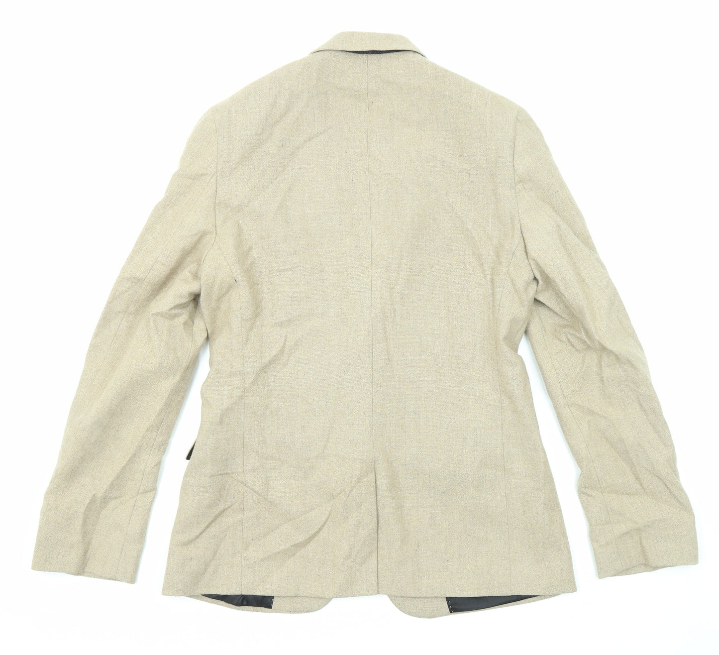 New Look Mens Beige Polyester Jacket Suit Size 38 Regular