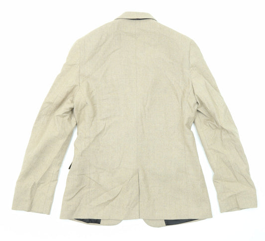 New Look Mens Beige Polyester Jacket Suit Size 38 Regular