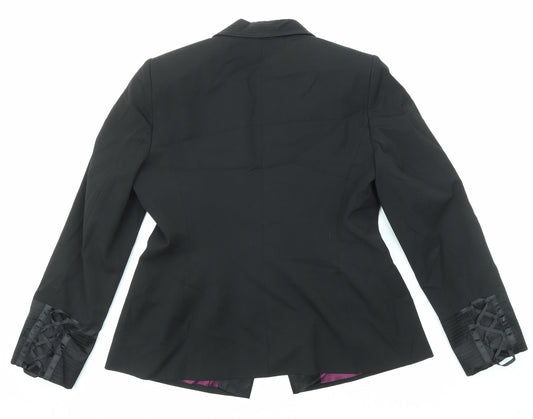 Spirit Womens Black Jacket Blazer Size 14 Button