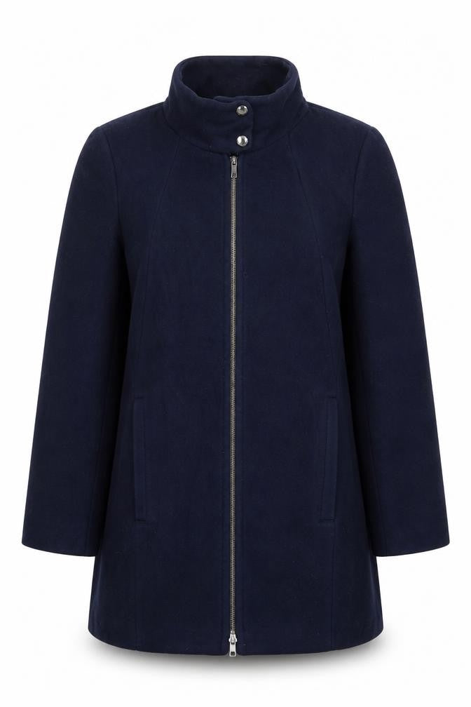 Gerry Weber Womens Blue Overcoat Coat Size 12 Zip