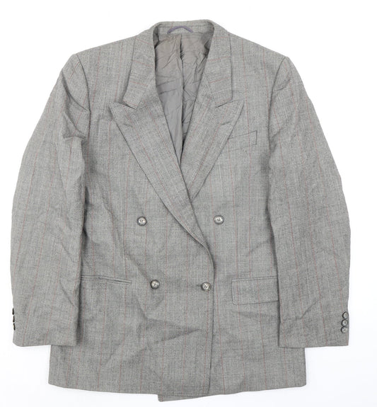 Konen Mens Grey Striped Wool Jacket Suit Jacket Size 40 Regular