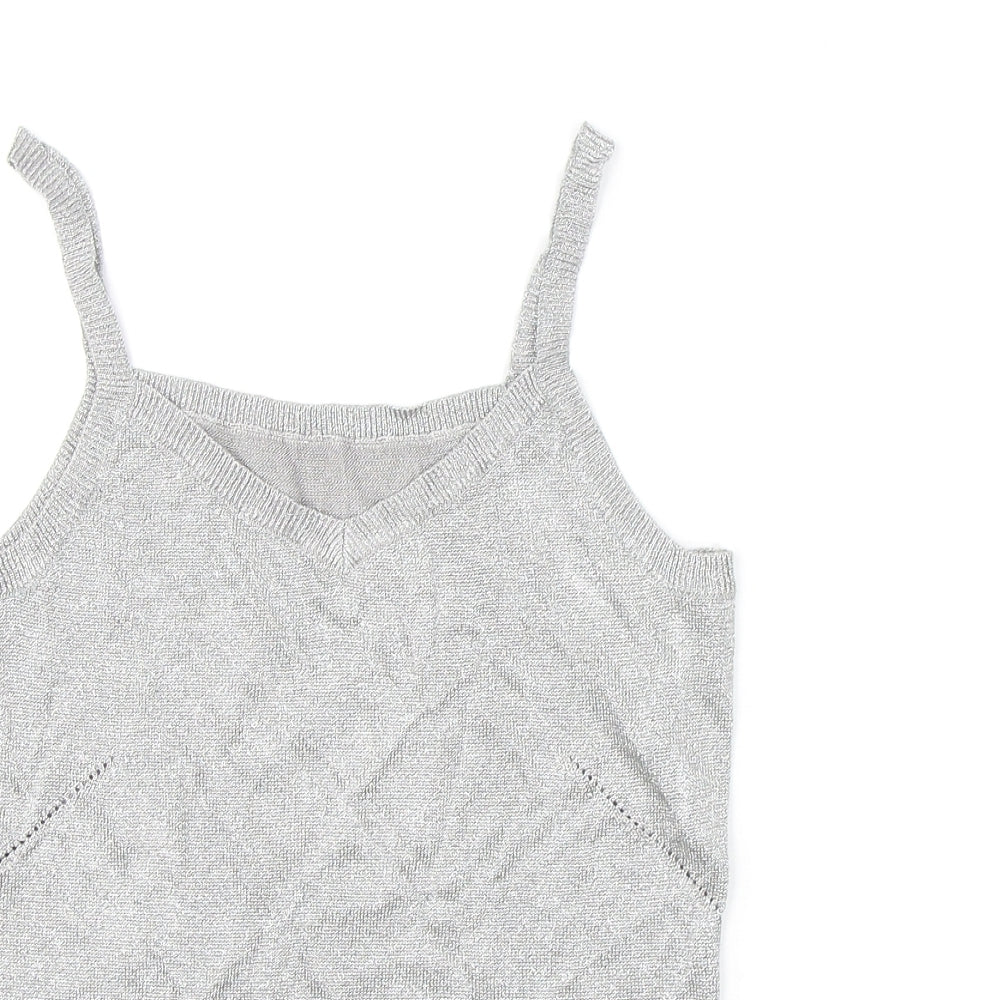 NEXT Womens Silver Viscose Camisole Tank Size 12 V-Neck