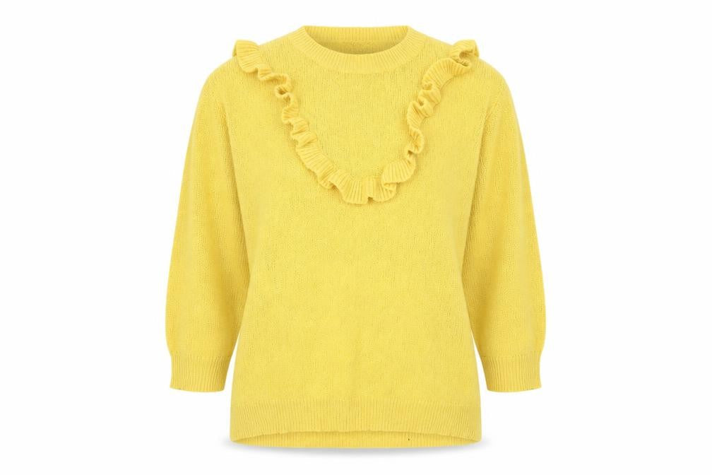 Dorothy Perkins Womens Yellow Round Neck Acrylic Pullover Jumper Size 18