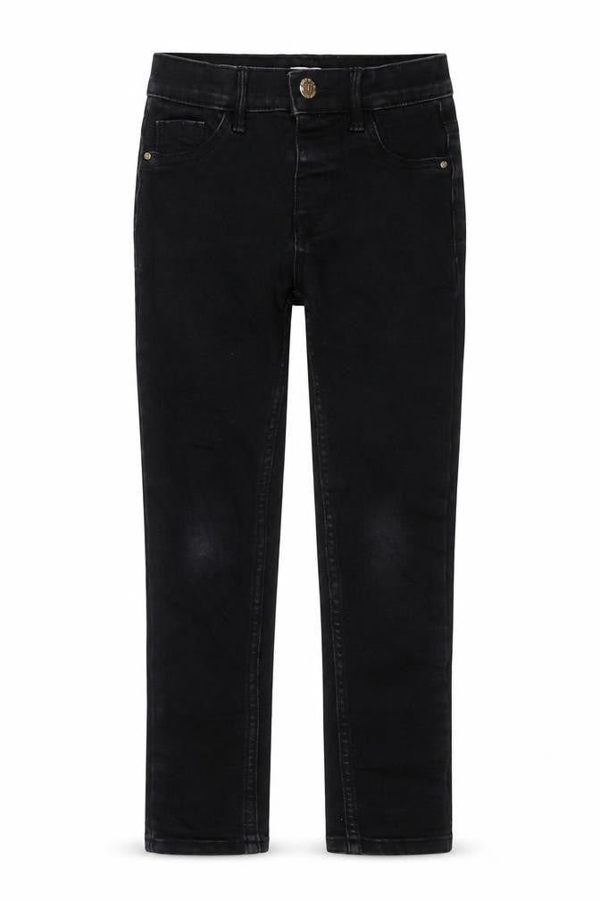 River Island Girls Black Cotton Skinny Jeans Size 8 Years Regular Zip