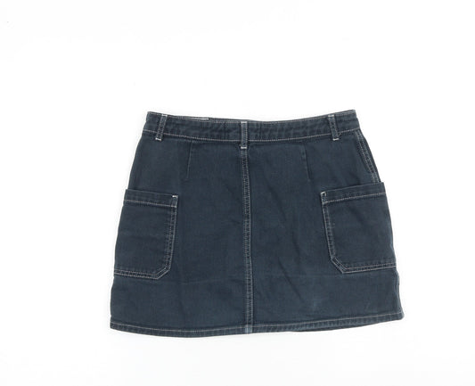 BDG Womens Blue Cotton Cargo Skirt Size M Zip