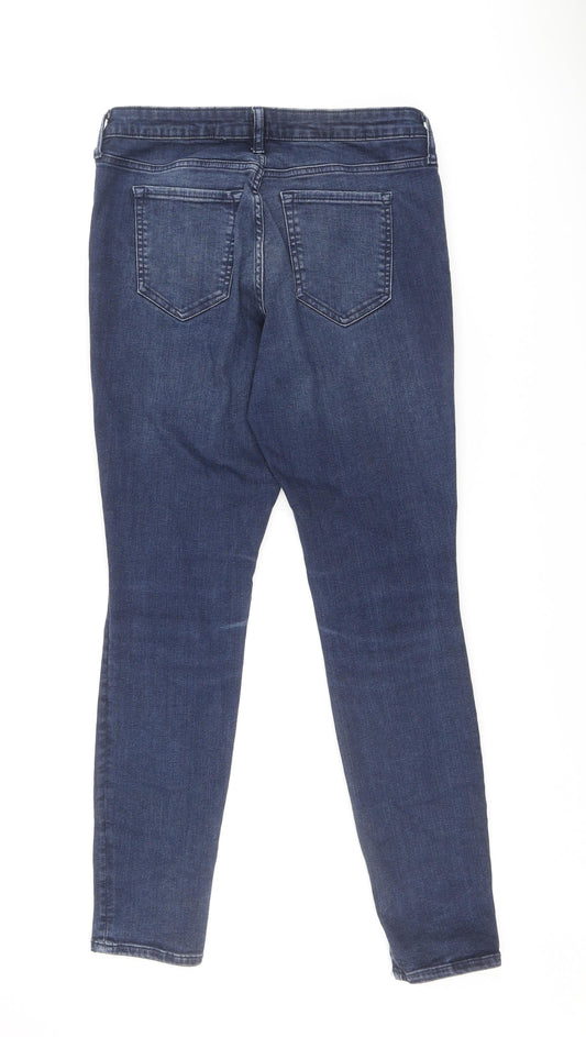 Gap Womens Blue Herringbone Cotton Skinny Jeans Size 30 in L29 in Regular Zip