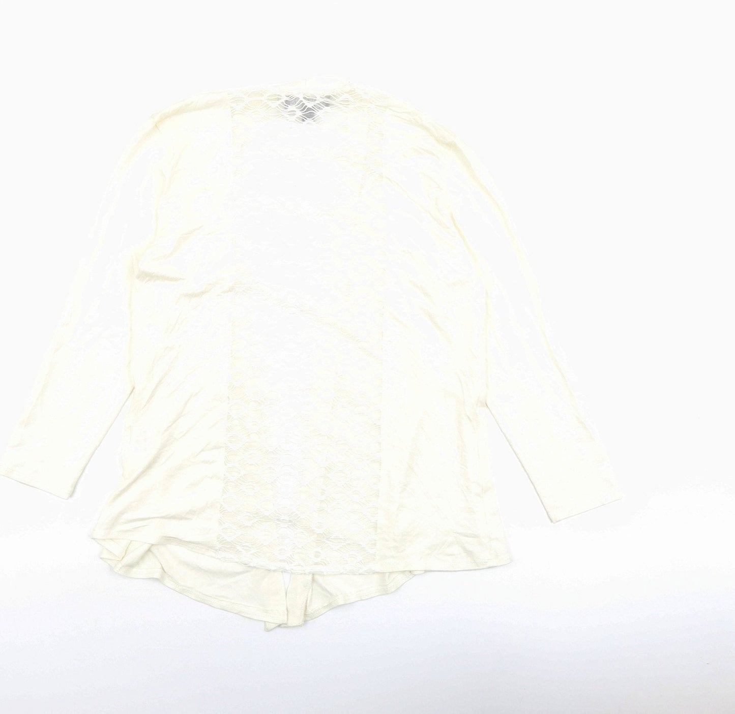 Saloos Womens Ivory Viscose Basic Blouse Size 12 V-Neck - Open