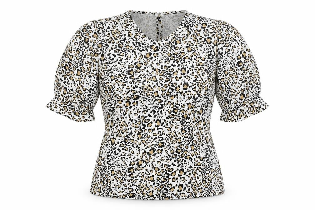 Marks and Spencer Womens Multicoloured Animal Print Viscose Basic Blouse Size 6 Collared