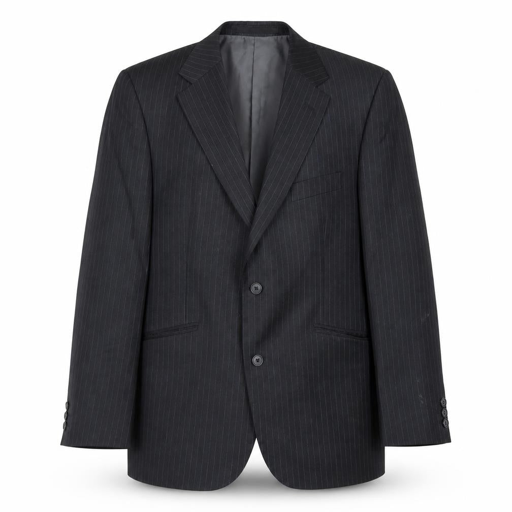 Marks and Spencer Mens Grey Striped Polyester Jacket Suit Jacket Size 42 Regular