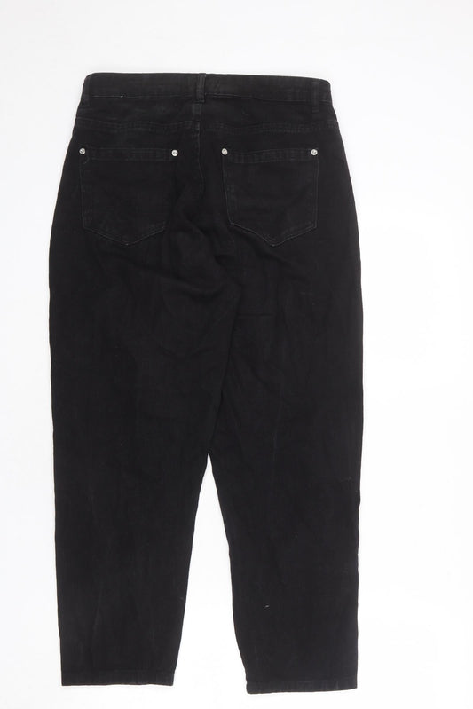 Wednesday's Girl Womens Black Cotton Mom Jeans Size 28 in L25 in Regular Zip