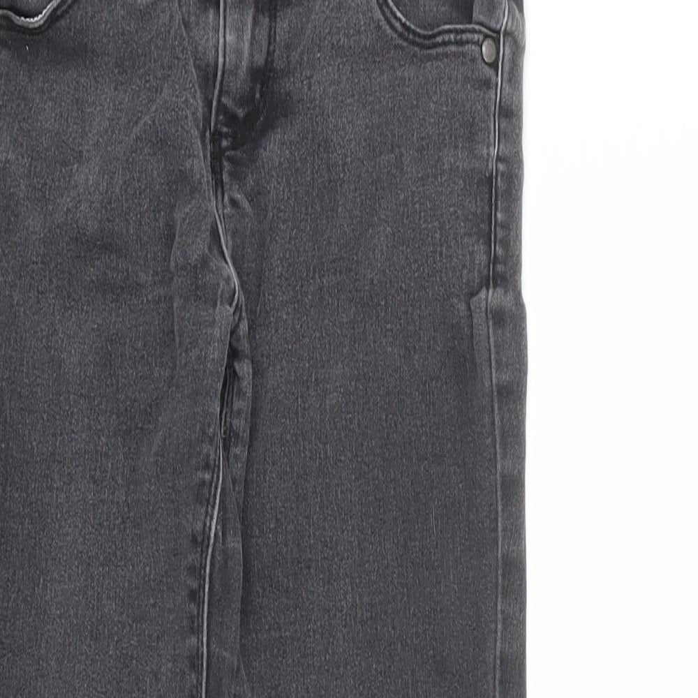 Denim & Co. Girls Grey Cotton Skinny Jeans Size 8-9 Years L24 in Regular Zip