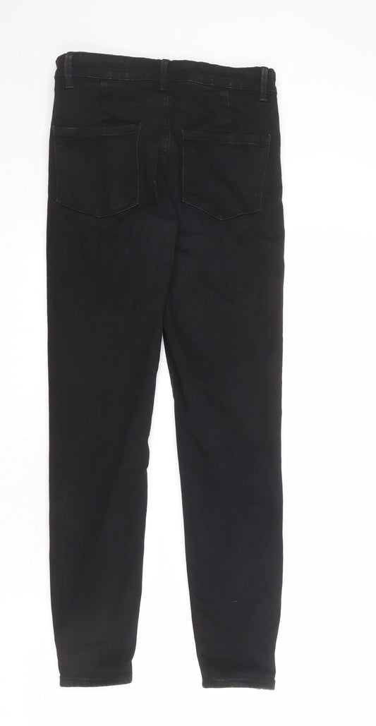 Denim & Co. Womens Black Cotton Skinny Jeans Size 10 L28 in Regular Zip